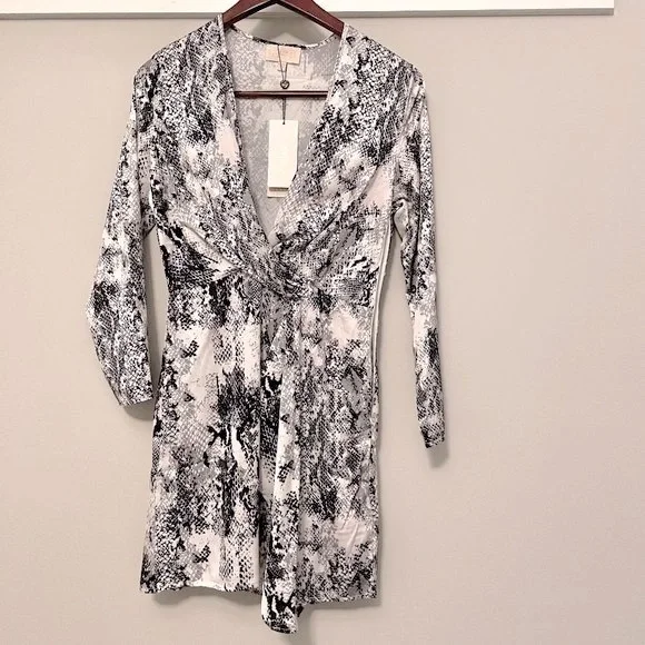 Slinky Twist Knot Snake Print Party Dress - Picture 1 of 3